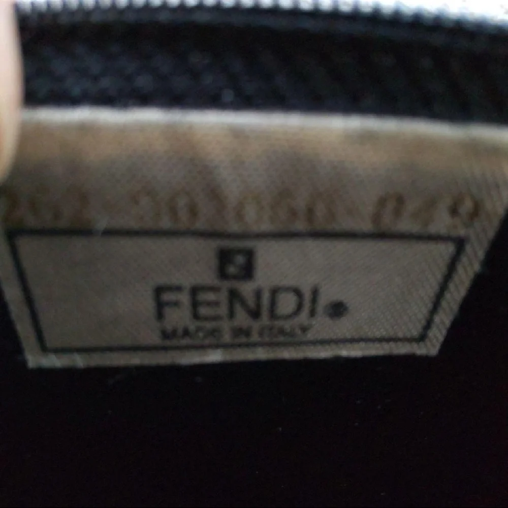 Fendi Vintage Brown Black Canvas Striped Zucca Pouch Clutch - Picture 11 of 11